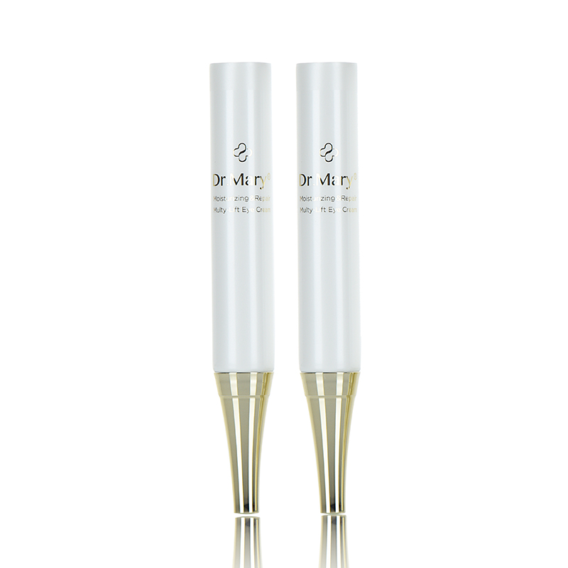 High Quality 10ml Glossy Luxury Cream White Eye Cream Cosmetic Tubes with Golden Cap