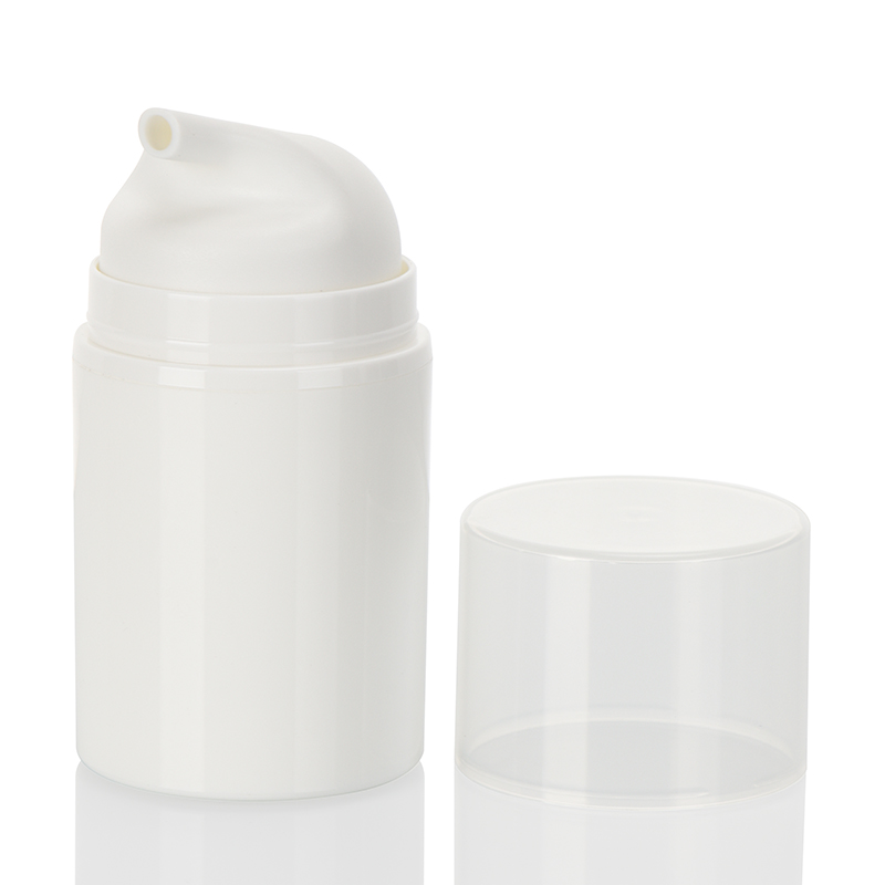 PP Airless Bottle White Color Glossy Matte Finish Packaging With Pump&Cap 50ml