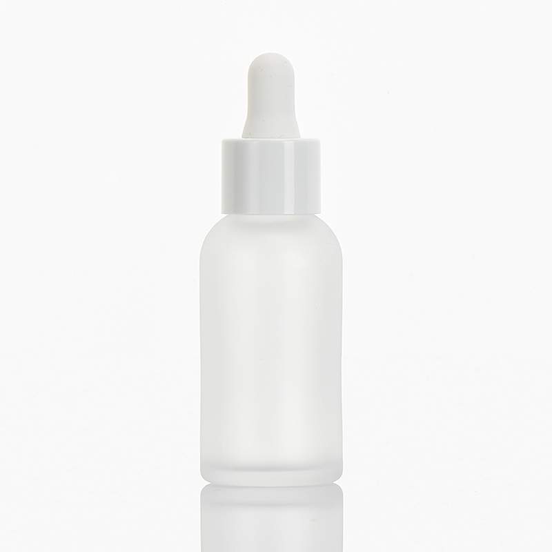 Plastic Round Shape Matte Finish Dropper Bottle 30ml