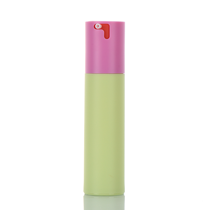 50ml PP airless bottle with special twist switch for sunscreen lotion in Macaron color